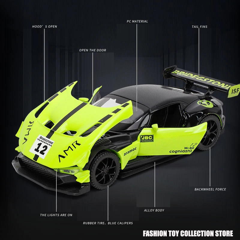 1: 32 Aston Martin Vulcan Fast&Furious Alloy Car Model Diecasts Toy With Sound and Light Vehicles Decoration Toys For Kids Gift