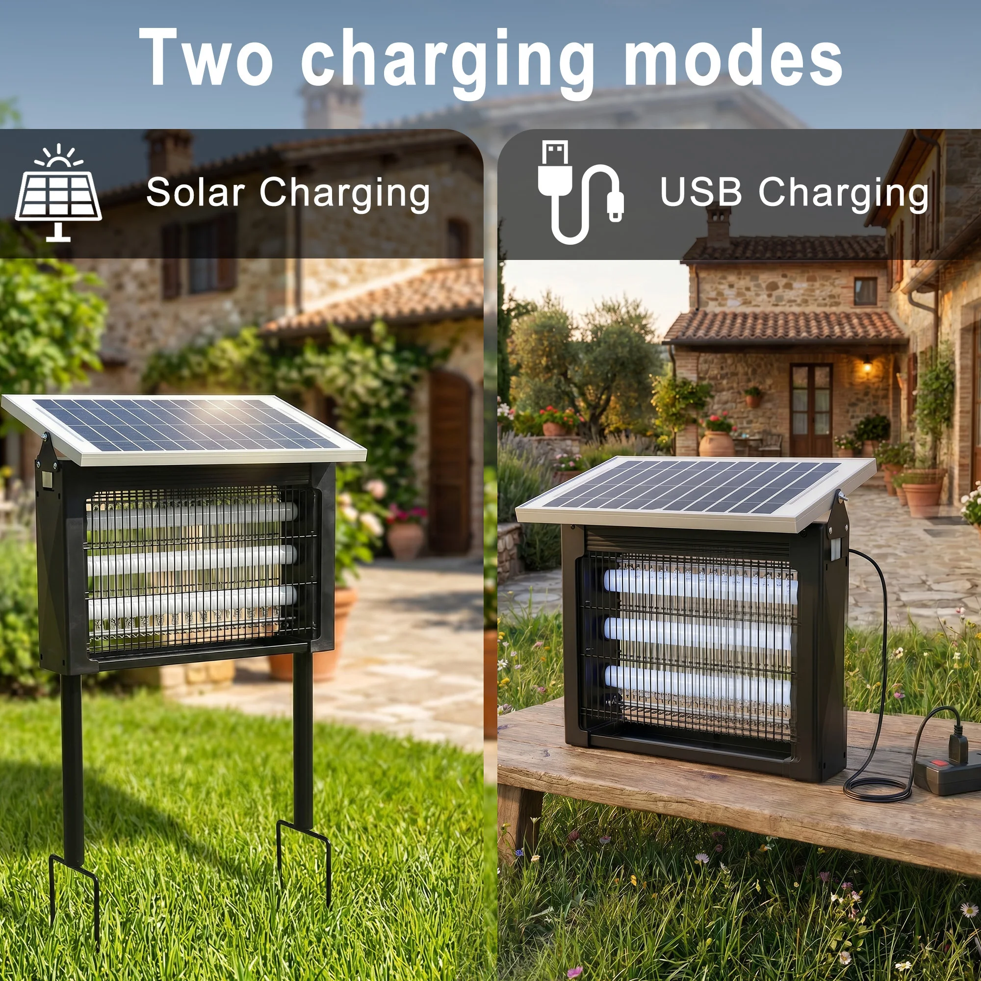 JOYINLED Outdoor Cordless Solar Fly Zapper Poartable Rechargeable Mosquito Repellent Powerful Solar Bug Zapper with High Powered