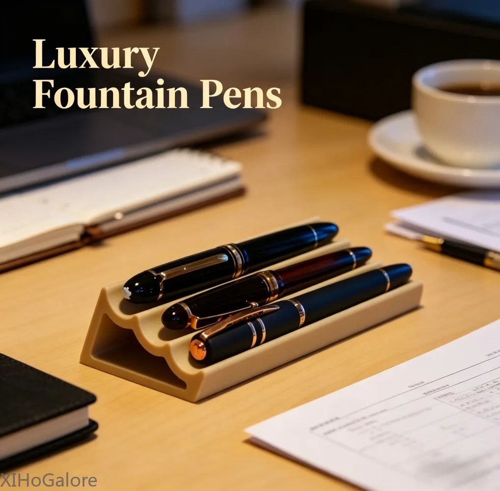 

3D Printed Three Slot Wavy Pen Holder Desktop Display Stand Office Stationery Storage Multiple Colors Available For Desk