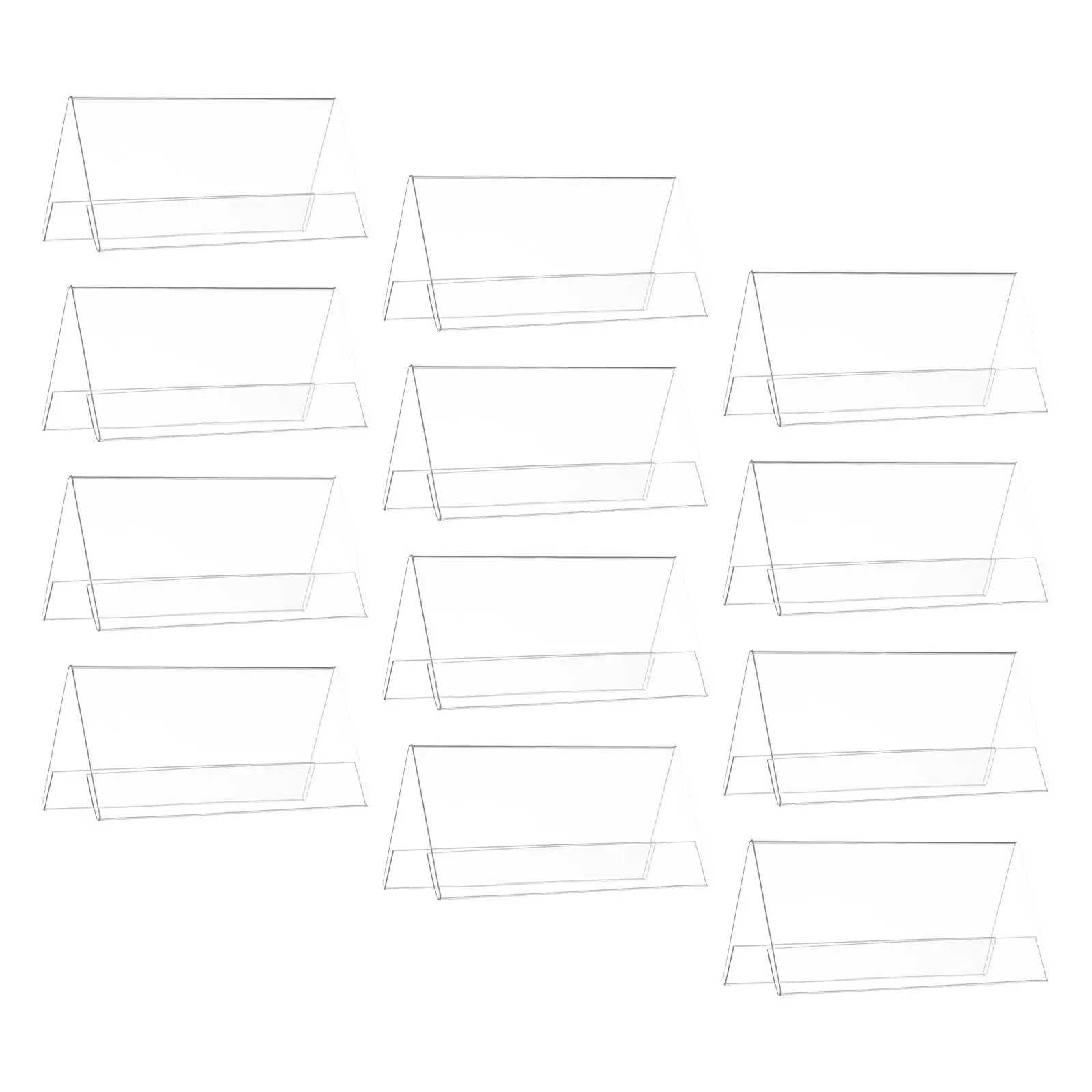 

Набор из 12 двусторонних прозрачных пластиковых держателей для именных табличек V-образной формы, горизонтальные наклонные подставки для вывесок, для офиса