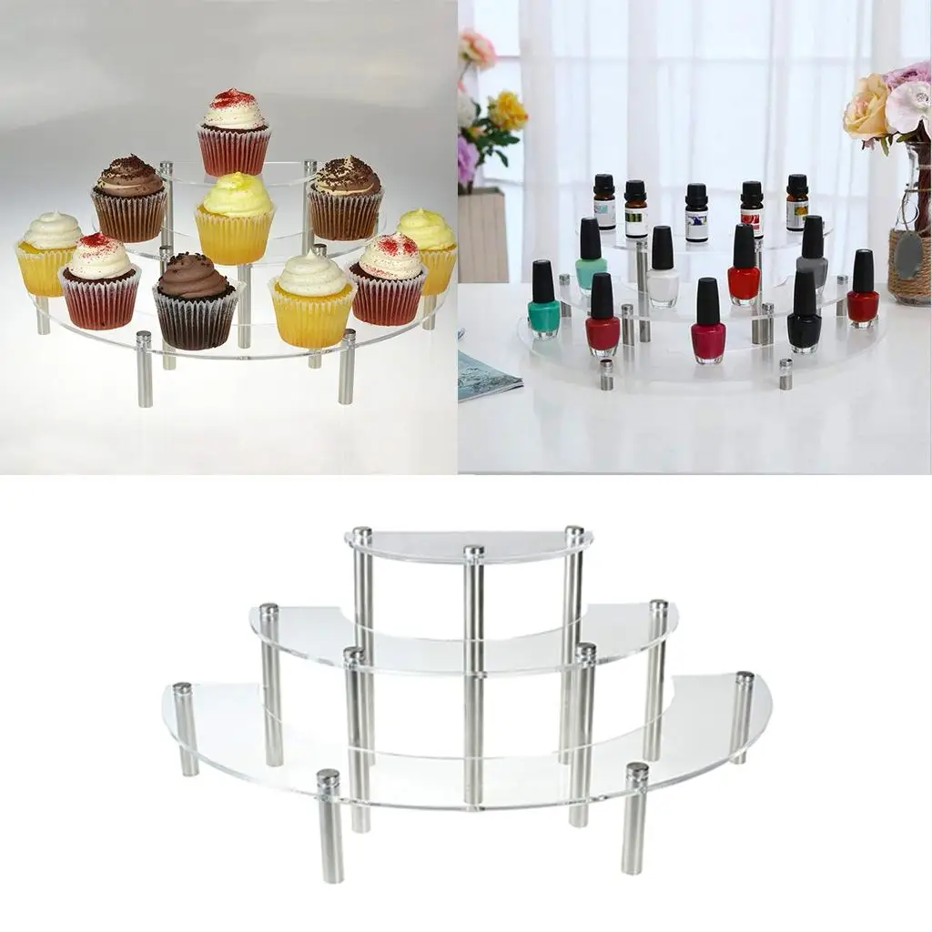 Clear Acrylic Tabletop Retail Display Riser with Metal Legs