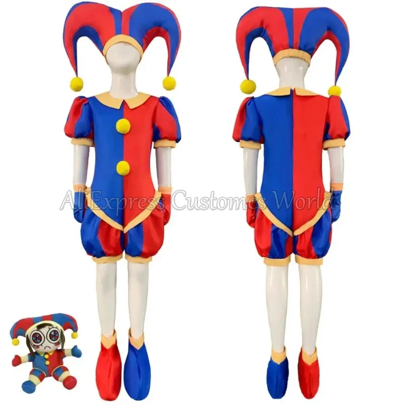 The Amazing Cos Pomni Cosplay Kostüm für Kinder Fantasia Digital Circus Disguise Kleidung Junge Mädchen Pomni Hut Outfits Halloween