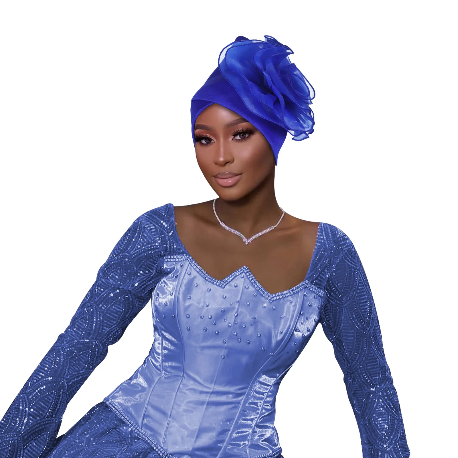 

Trendy Women Big Flower Turban Hat Fashion Muslim Hijab Caps Head Wrap Ladies Bandana Chemo Cap African Hat Headties Party