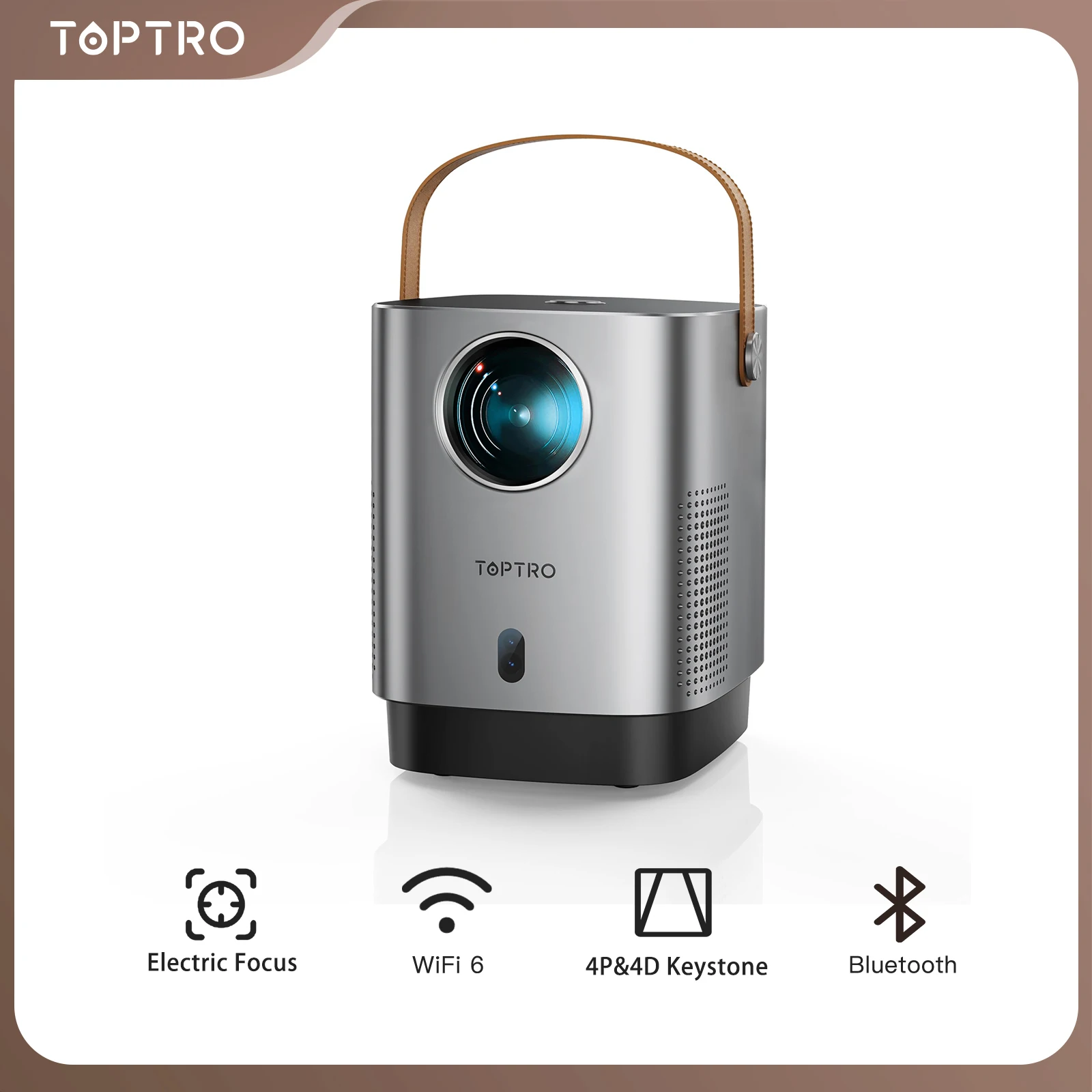 

TOPTRO TR23 Mini Projector 13000 Lumens Electric Focus 5G WIFI Projector 1080P Supported Home Theater Outdoor Upgrade Proyector