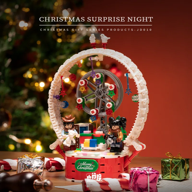 3D Puzzle Handmade Assembly Model Toys, Christmas Rotating Ferris Wheel, Building Model Ornaments, Gift, XT105