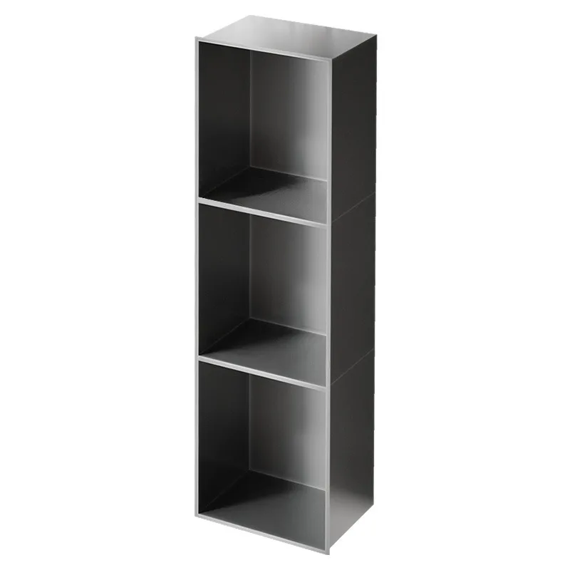 Stainless steel niche cabinet baffle metal bathroom storage display embedded toilet bath rack