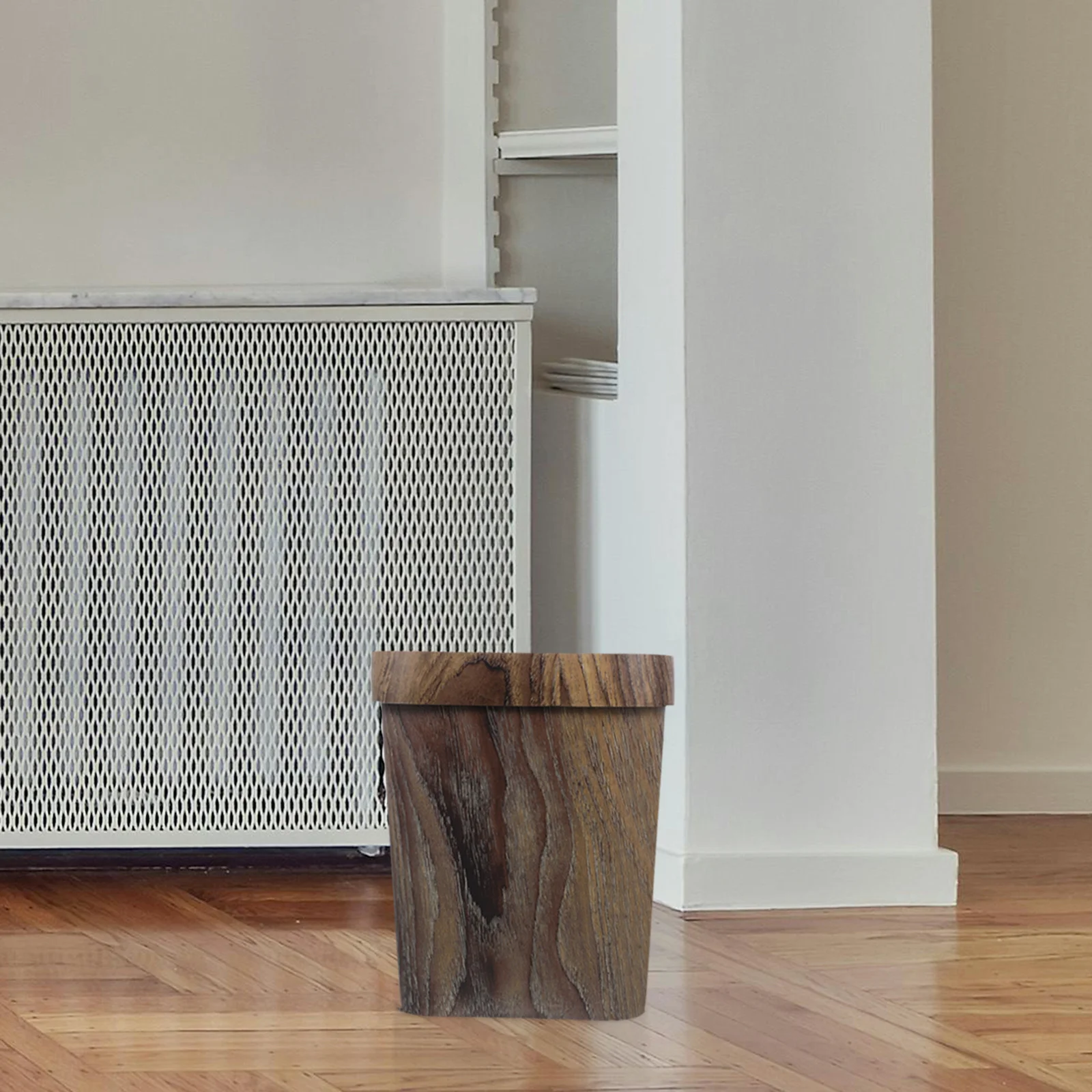 

1Pcs Square Trash Can PP Material Practical Wastebasket with Press Ring Design for Home Hotel Office Use