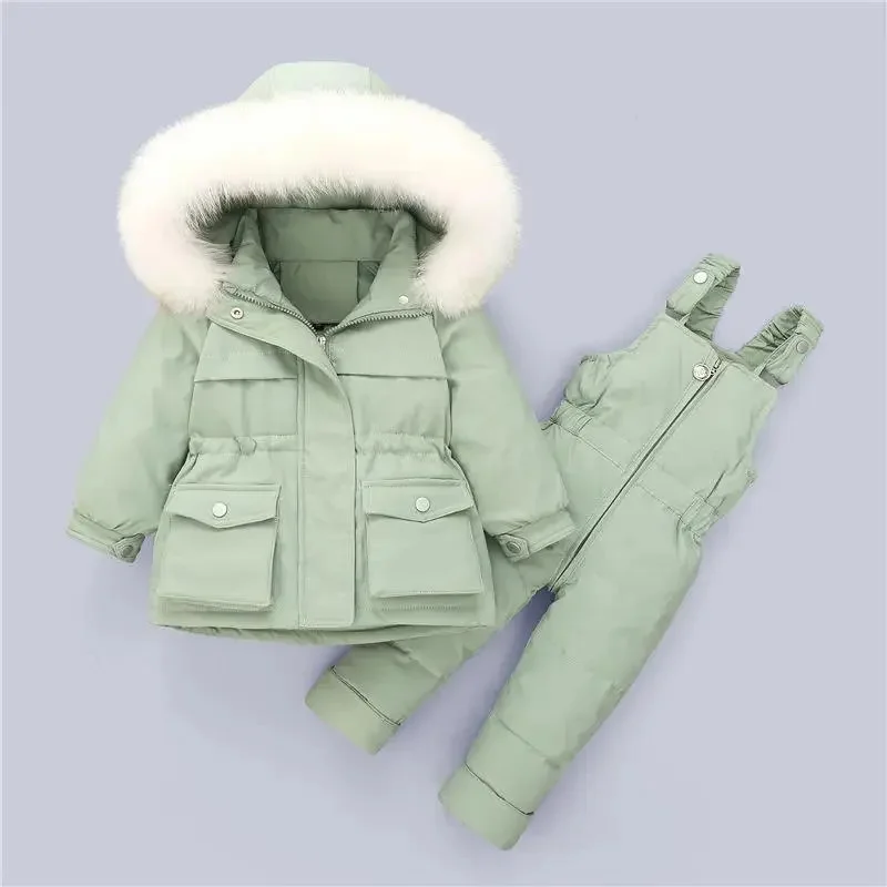 Baby boys winter down jacket for toddler girl clothes jumpsuit children clothing set Thicken Warm Infant snowsuit kids 0-4 Years