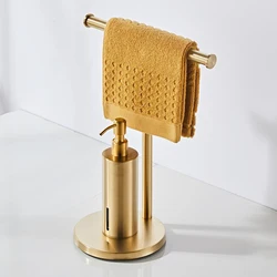 Soap Dispenser Gold Bathroom Hand Liquid Soap Dispenser With Towel Rack Kitchen Soap Dispenser Shampoo Bottle Bathroom Hardware