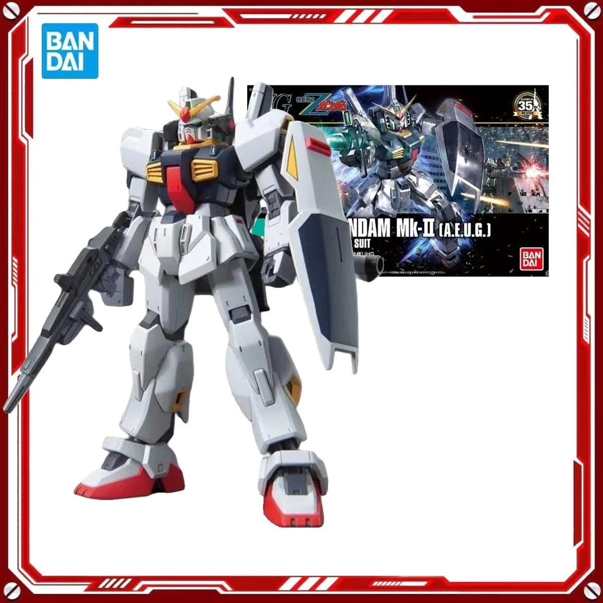 

Genuine Bandai Original Figure Model Kits Gundam HG RX178 Mk II AEUG 1/144 Model Anime Figures Action Model Toys Gifts