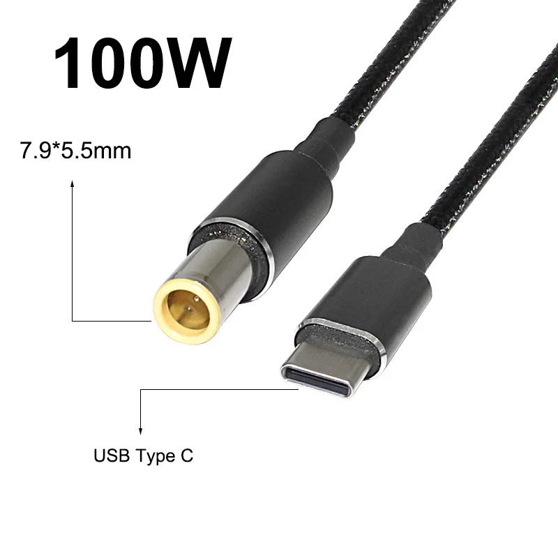 1.8M 100W USB C Type-C DC Fast Charging PD Power Converter Cable Cord for Dell Asus Lenovo HP ACER Toshiba Sony Microsoft Laptop