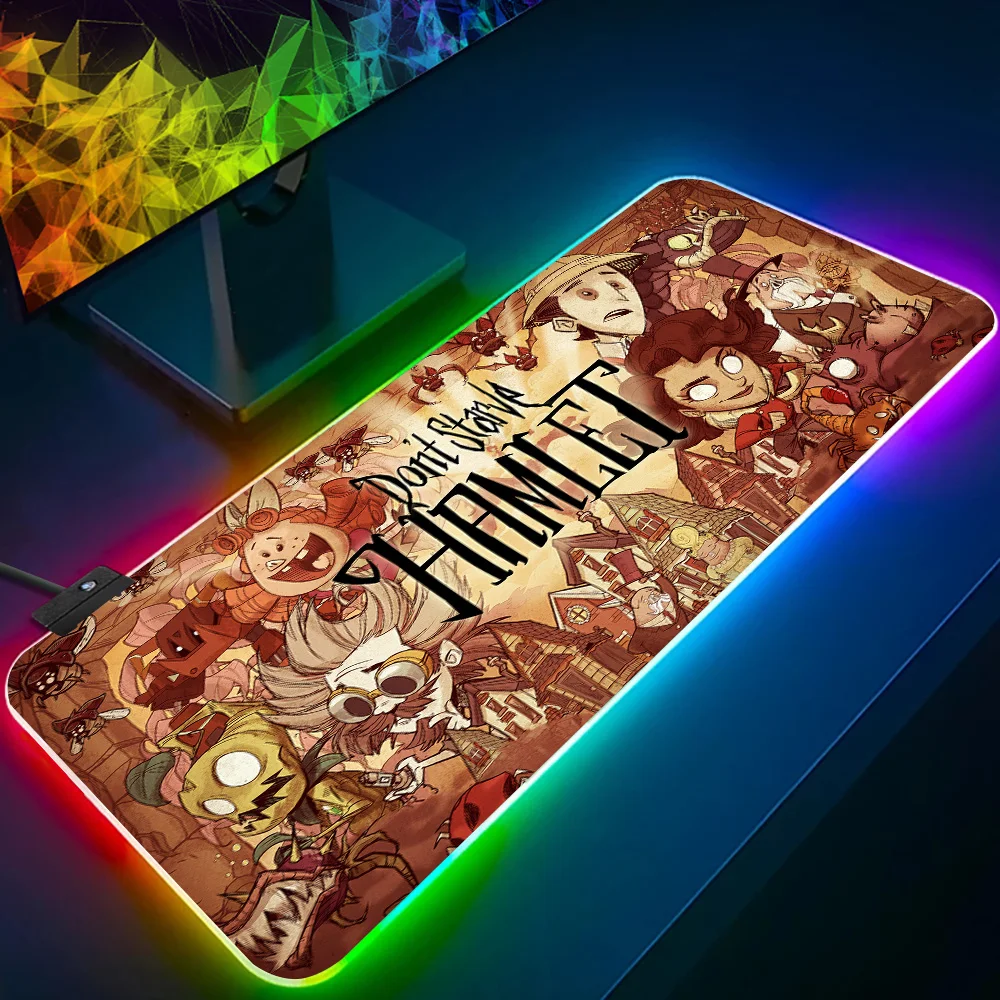 Games Hot Dont Starve RGB Pc Gamer Keyboard Mouse Pad Mousepad LED Glowing Mouse Mats Rubber Gaming Computer Mausepad image 6