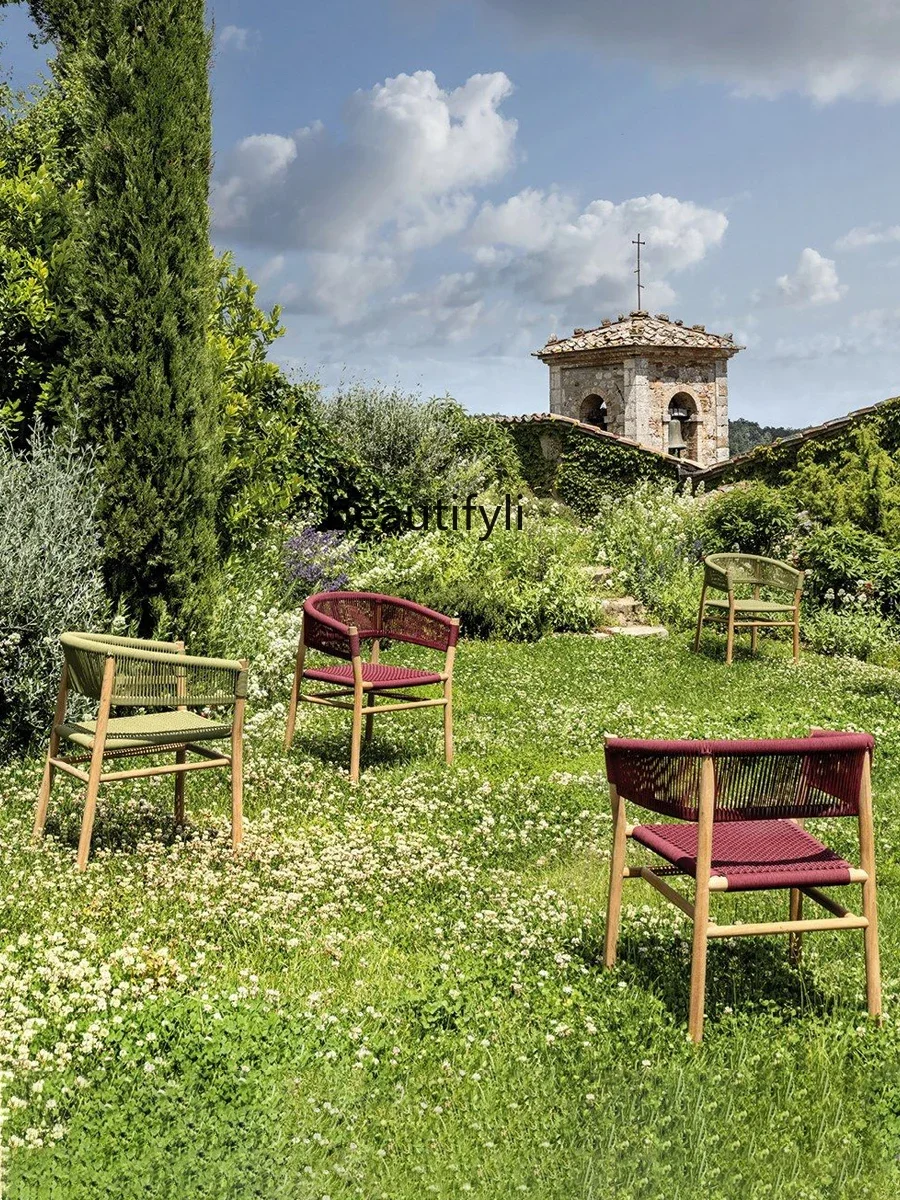 Outdoor Rattan Woven Desk-Chair, Sofá Fantasma, Mobiliário de Arte Criativa, Varanda, Pátio, Espreguiçadeira, Exterior