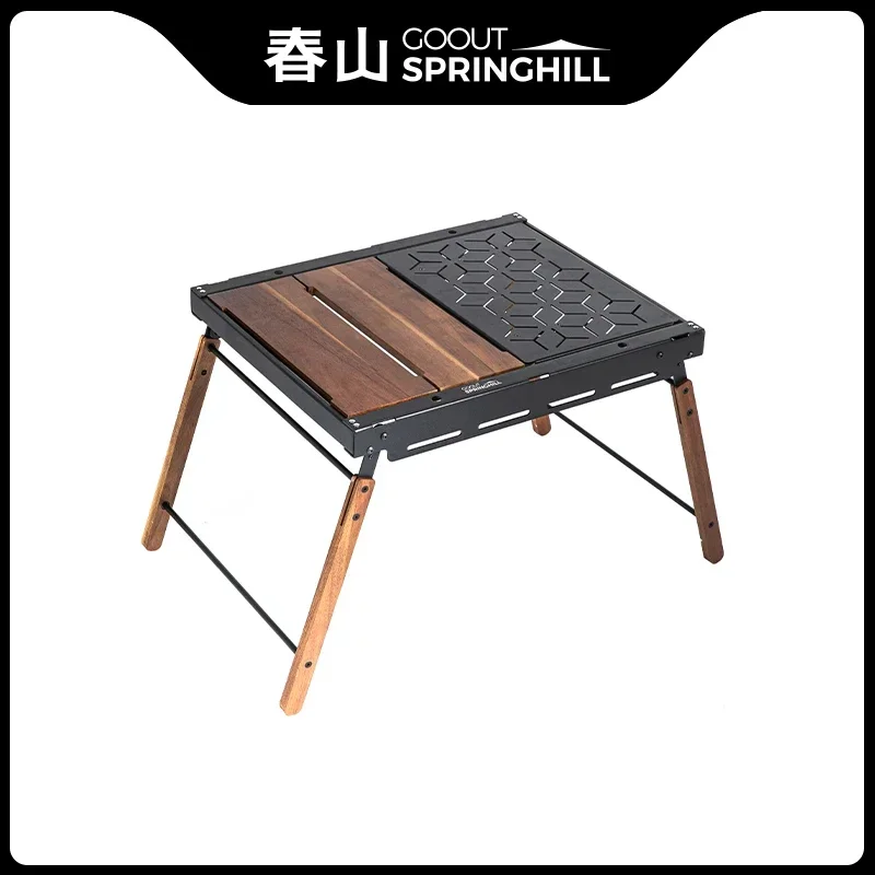 Springhill Outdoor IGT Table Aluminum Alloy Two Unit Expansion Table Multi functional Blackening Lightweight Folding camping BBQ