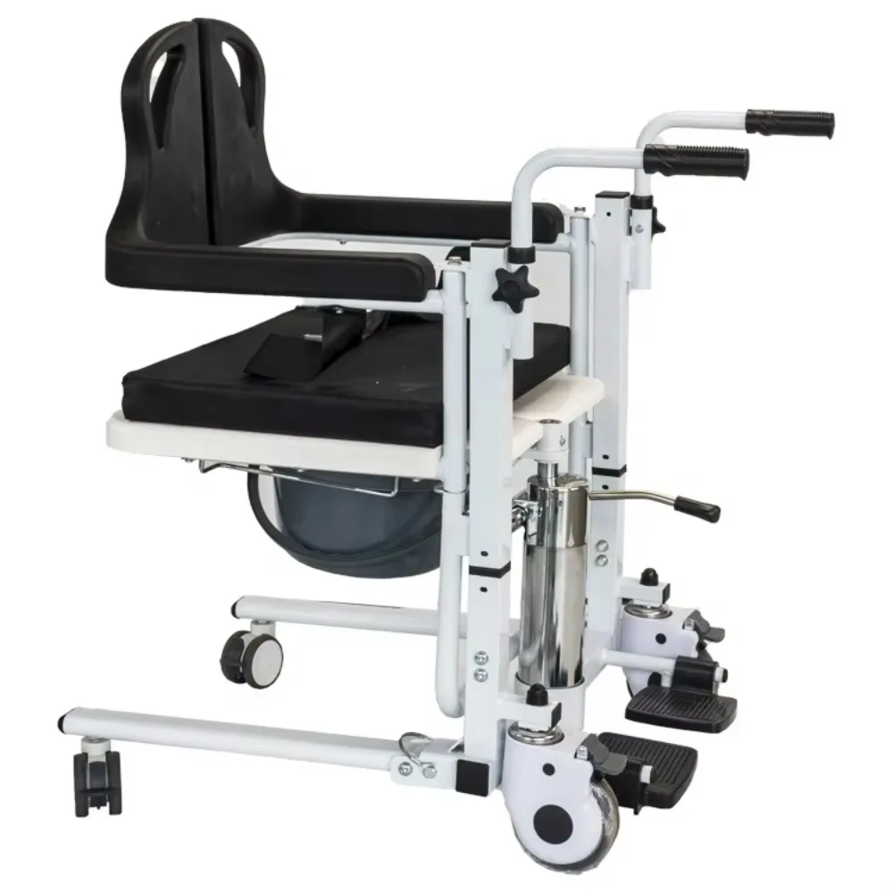 MSMT Wholesale Rehabilitation Mobile Toilet Chair Hydraulic/Manual Wheelchair for Patient Transfer Bath Lift for Hospital Use