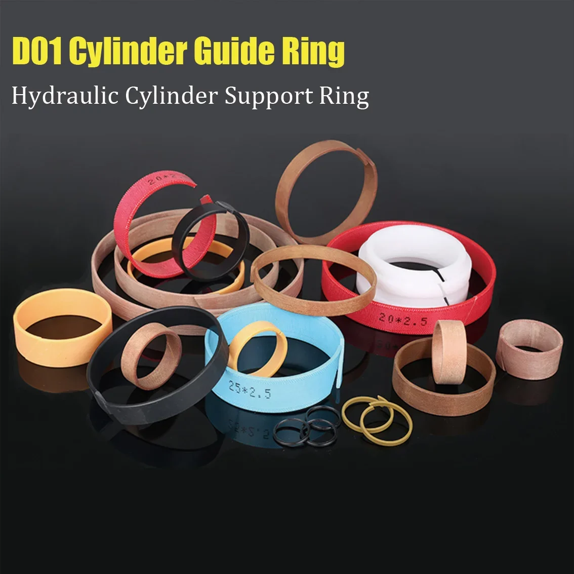 76*65*60*50*45*30*25*24*22*20*16*3/4/5/6/8/9.7Hydraulic Oil Cylinder Guide Belt WR Phenolic Cloth Guide Ring Wear-resistant Seal