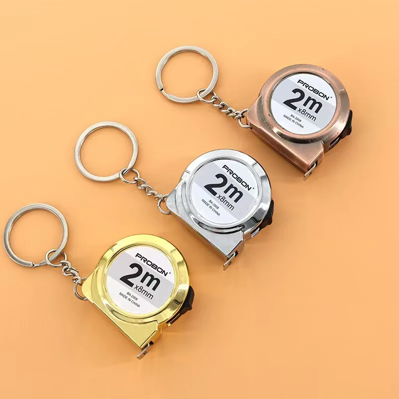 2M Mini tape measure Small household measuring tape retractable 2m Mild steel key chain tape measure Mini measuring tools