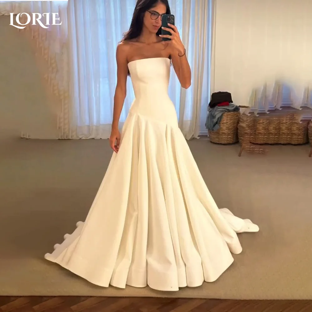 

LORI Pleats Arabia Prom Dresses Ivory Ruched A-Line Straopless Evening Dress Elegant Boat Neck Bridal Party Gown Customized 2025