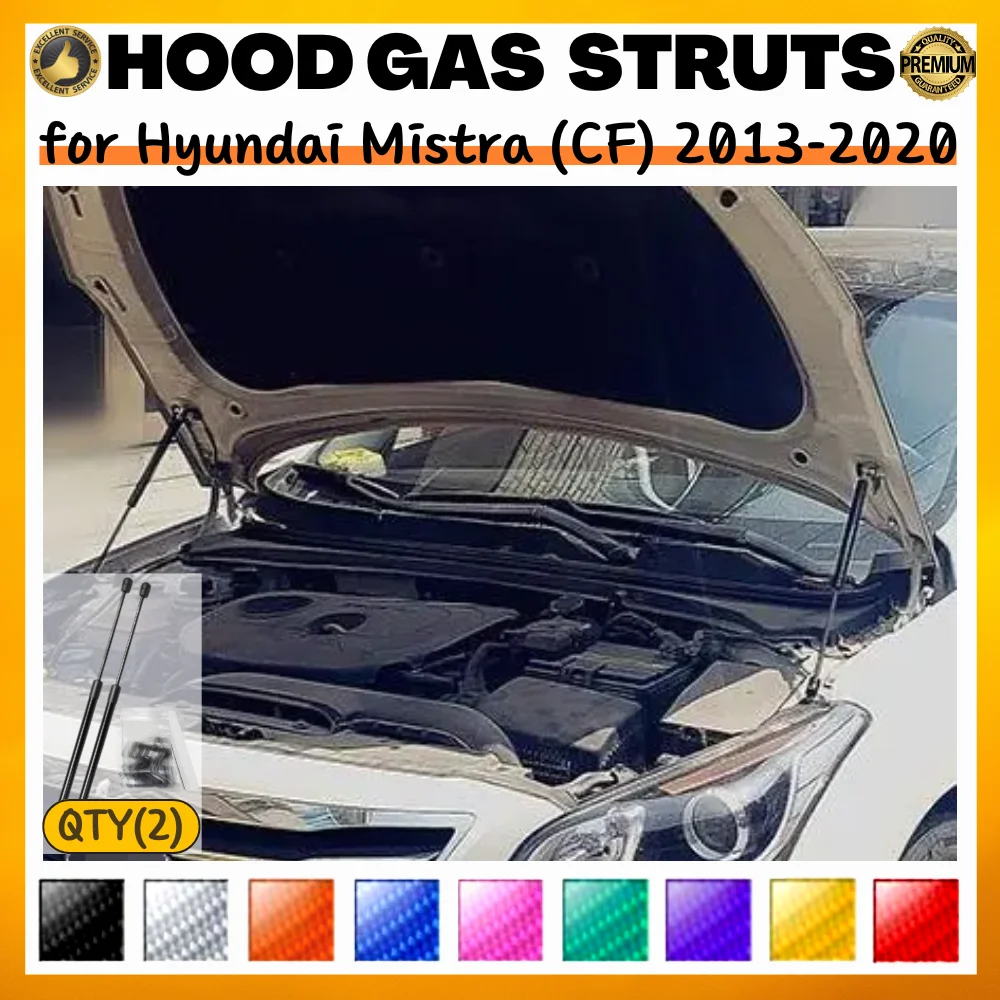 

Qty(2) Hood Struts for Hyundai Mistra (CF) 2013-2020 Front Bonnet Modify Gas Springs Shock Absorbers Lift Supports Dampers
