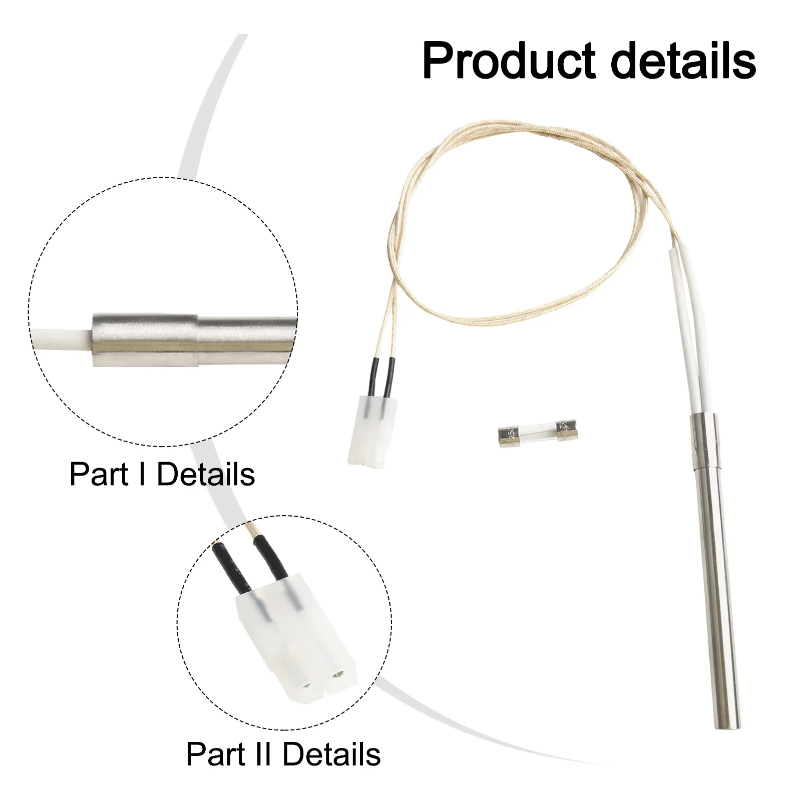 Ignition Rod Brand New Silicone White Sleeve Stainless Steel 310S TR 9.5*110 120v 200w L Outdoor Cooking  Ignition