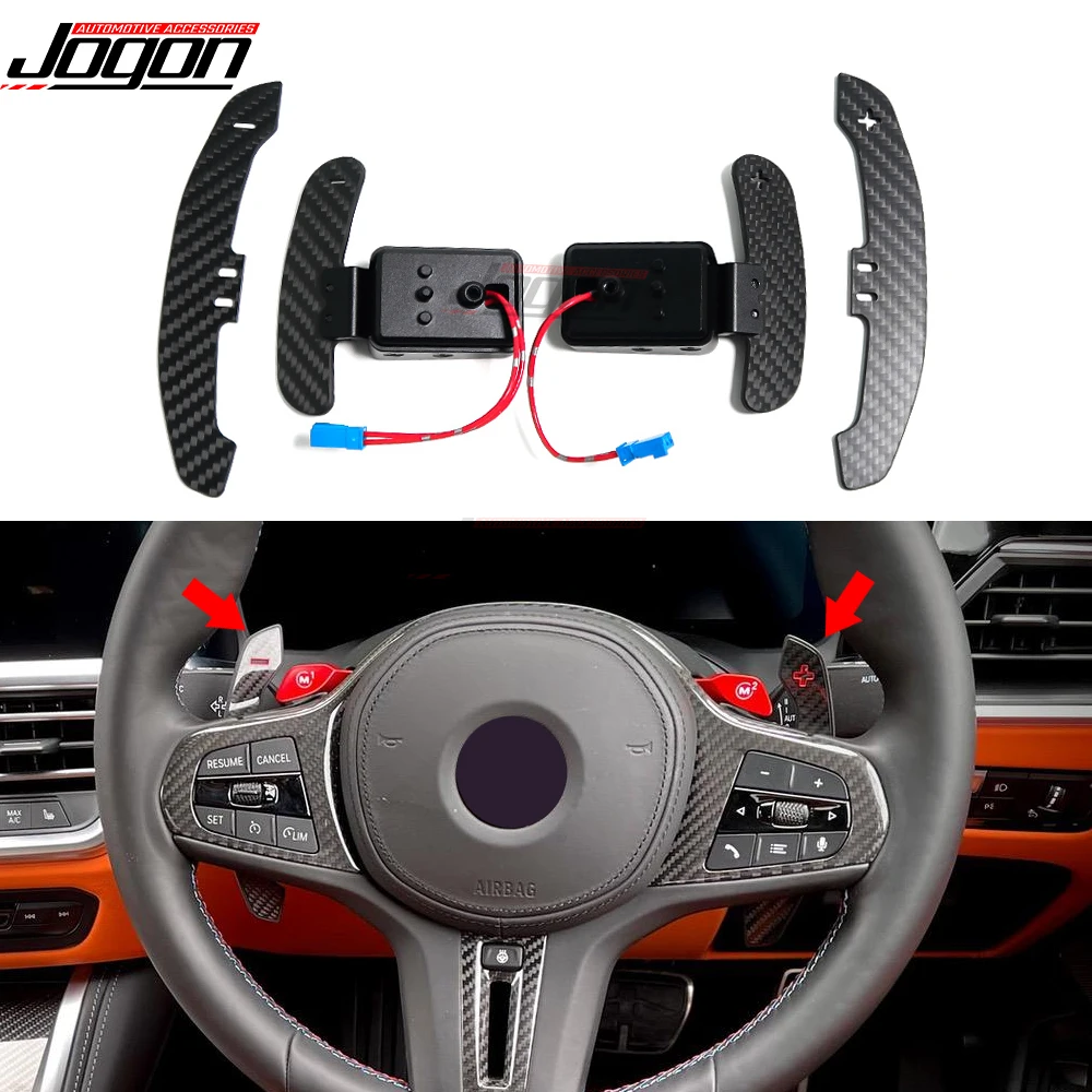 For BMW M3 G80 M4 G82 G83 M5 F90 2017-2021 Magnetic Paddle Shifters Steering Wheel Extension Shifters Carbon Fiber Replacement