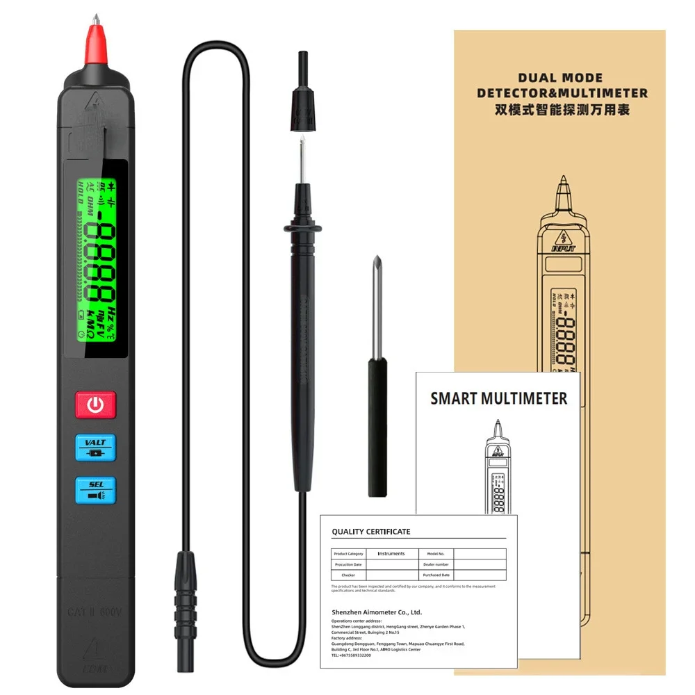 Z1 Dual-Mode Test Pencil Intelligent Multimeter Two-in-One Electrical Line Breakpoint Fire Line Identification and Detection