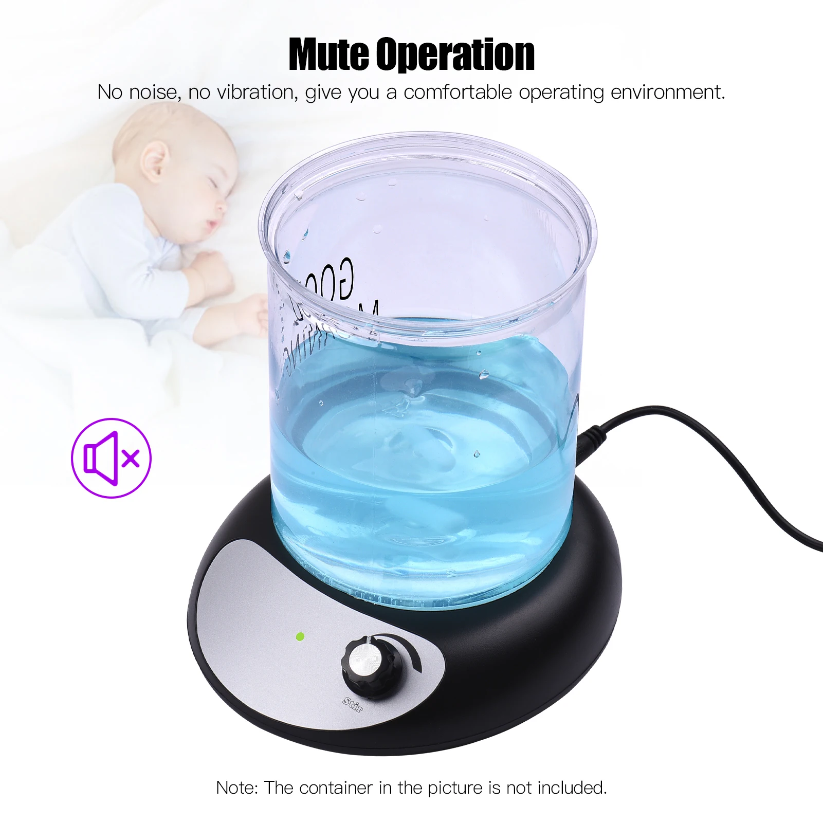 

Magnetic Stirrer Mini Magnetic Mixer Speed Adjusting with Stir Bar No Heating 2000ml Stirring Capacity for Laboratory Kitchen