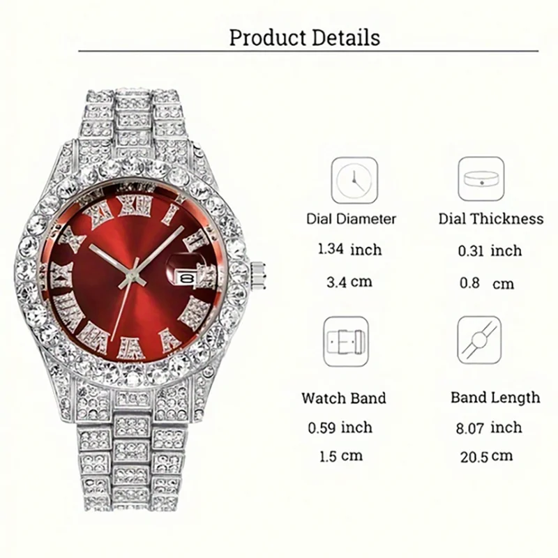 16 مللي متر الهيب هوب ميامي الكوبية ربط سلسلة مجموعة قلادة + ساعة + سوار الإبداعية مثلج خارج لامعة العصرية مجوهرات أنيقة للنساء الرجال