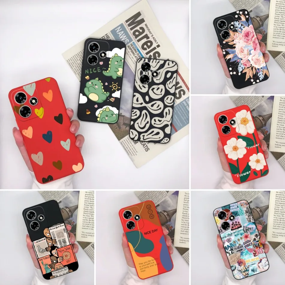 Cover For Infinix Hot 30 Play 30i Phone Cases Fashion Design Matte Silicone Anti Slip Bumper For Infinix Hot30 4G 5G Shell Funda