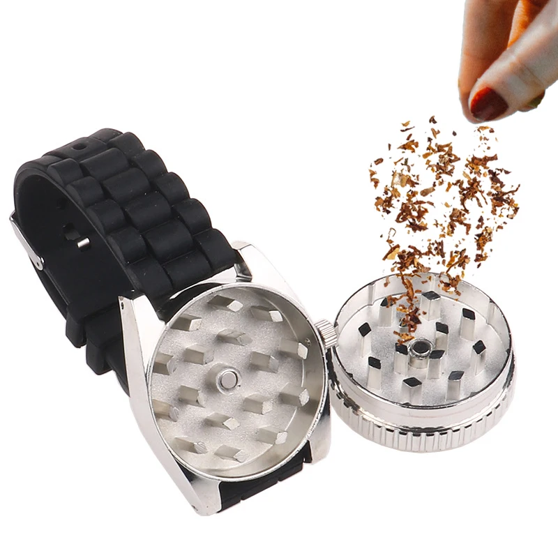 

EVILSMOKING Watch Tobacco Grinder Portable Diameter 42mm Zinc Alloy Dry Herb Spice Crusher Grinders for Smoking Accessories