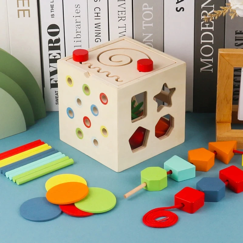 Baby Montessori Educational Math Toy Wooden Mini Circles Bead Wire Maze Roller Coaster Abacus Puzzle Toys For Kids Boy Girl Gift