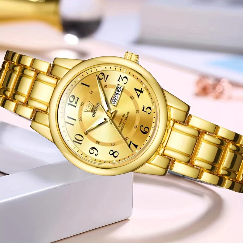 Small luxury high-grade fashion temperament goddess watch with precision double calendar digital scale beautiful women's watch