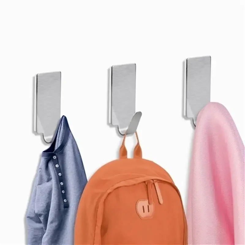 Adhesive Stainless Steel Towel Hooks Family Robe Hanging Hooks Hats Bag Family Robe Hats Bag Key Adhesive Wall Hooks