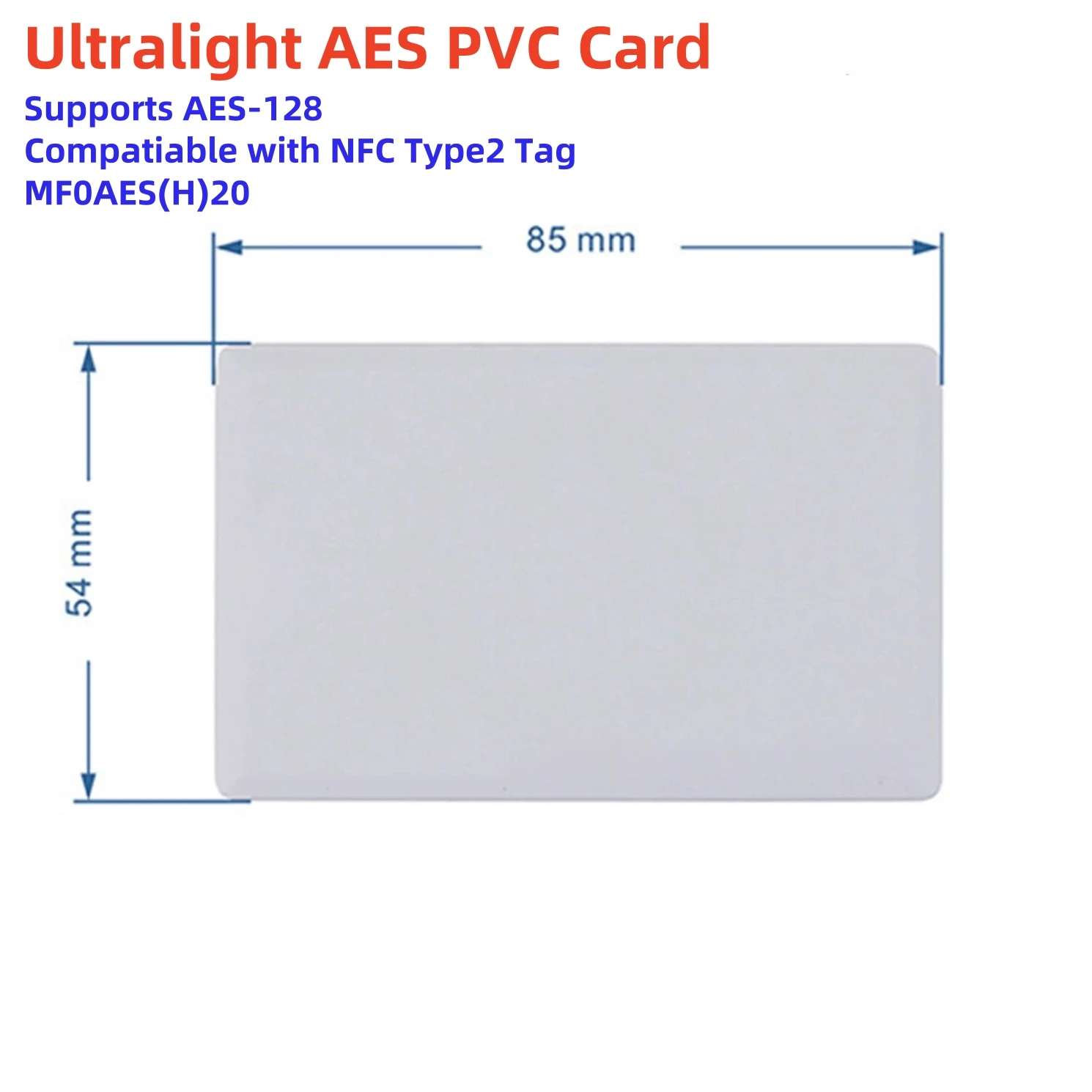 13.56Mhz MF0AES(H)20 Ultralight AES Smart PVC Card IC Blank RFID Card