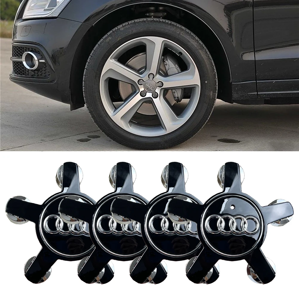 4 قطعة 135 مللي متر سيارة التصميم عجلة غطاء مركزي محور يغطي شارة 4F0601165 لأودي A3 A4 A5 A6 A7 A8 S4 S6 اكسسوارات