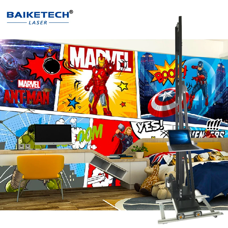 

BAIKETECH Industrial 3D Wall Relief Printer - 600cm Print Width & 300cm Height Capacity - Energy-Saving Design Water-based Ink