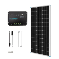 Renogy 100W 12V Solar Panel Starter Kit, 100 Watt Monocrystalline Solar Panel, 30A LCD PWM Charger Controller, Adaptor Kit