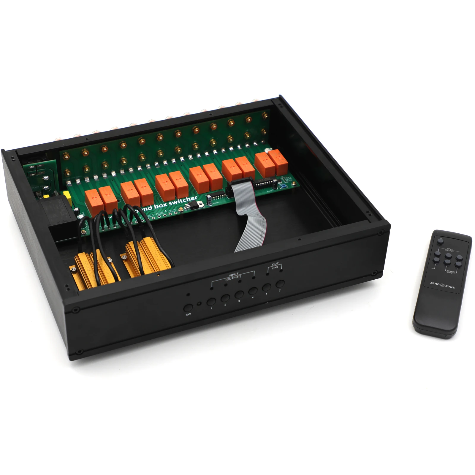 Hiend Version Remote Select Speaker Switcher/Amplifier Switcher 4 IN 2 OUT With Tube Amplifier Protection