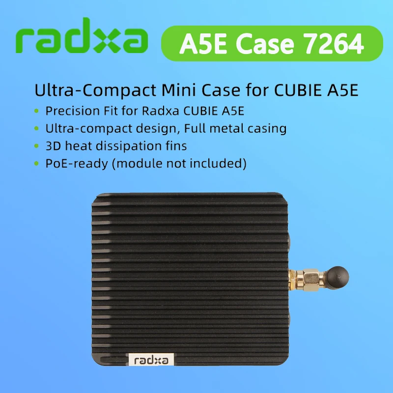 Radxa Full Metal Case for A5E CUBIE 7264 POE Ready Metal Enclosure Casing