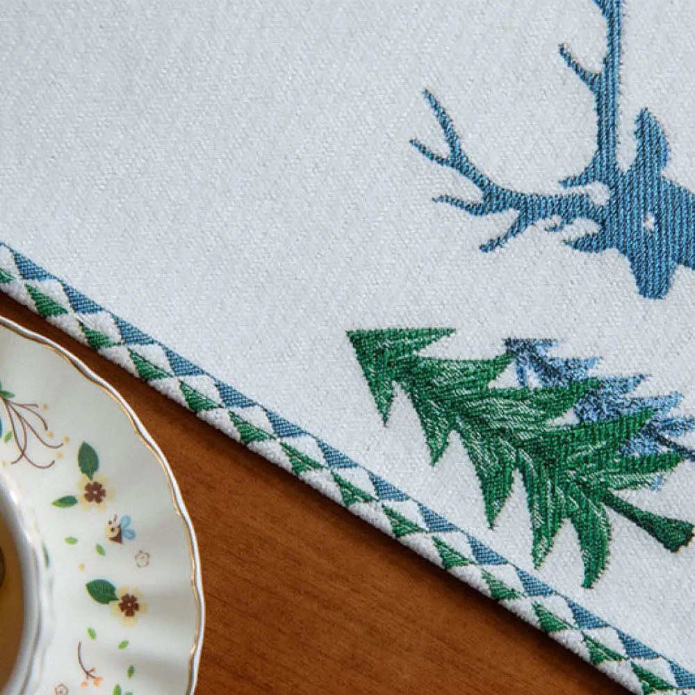 Chenille Table Runner Tassel Trim Dining Tablecloth Modern Minimalist Style Fabric Desk Cover Protector For Home Kitchen Decor
