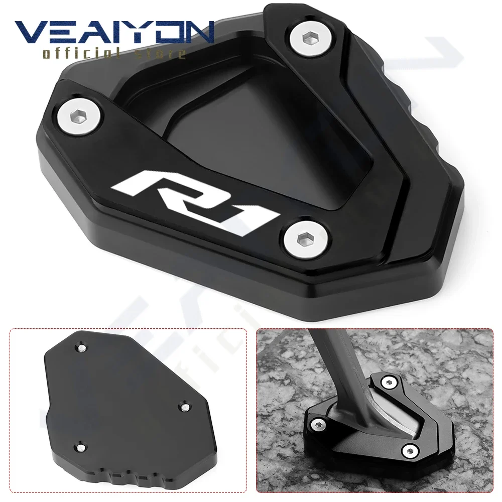 

For YAMAHA R1 YZFR1 YZF R1 YZF-R1 yzf r1 2015 - 2023 Motorcycle Aluminum Foot Side Stand Extension Pad Support Plate accessories