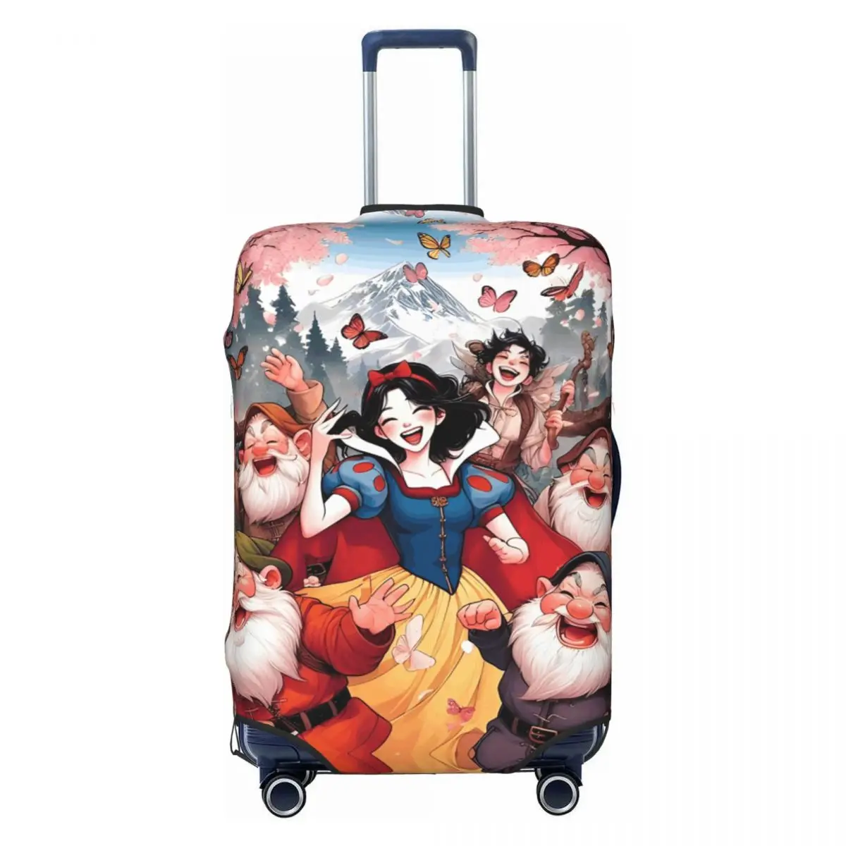 

Custom Snow White And The Seven Dwarfs Luggage Cover Protector Kawaii Princess Cartoon Travel Suitcase Covers 18-32 Inch
