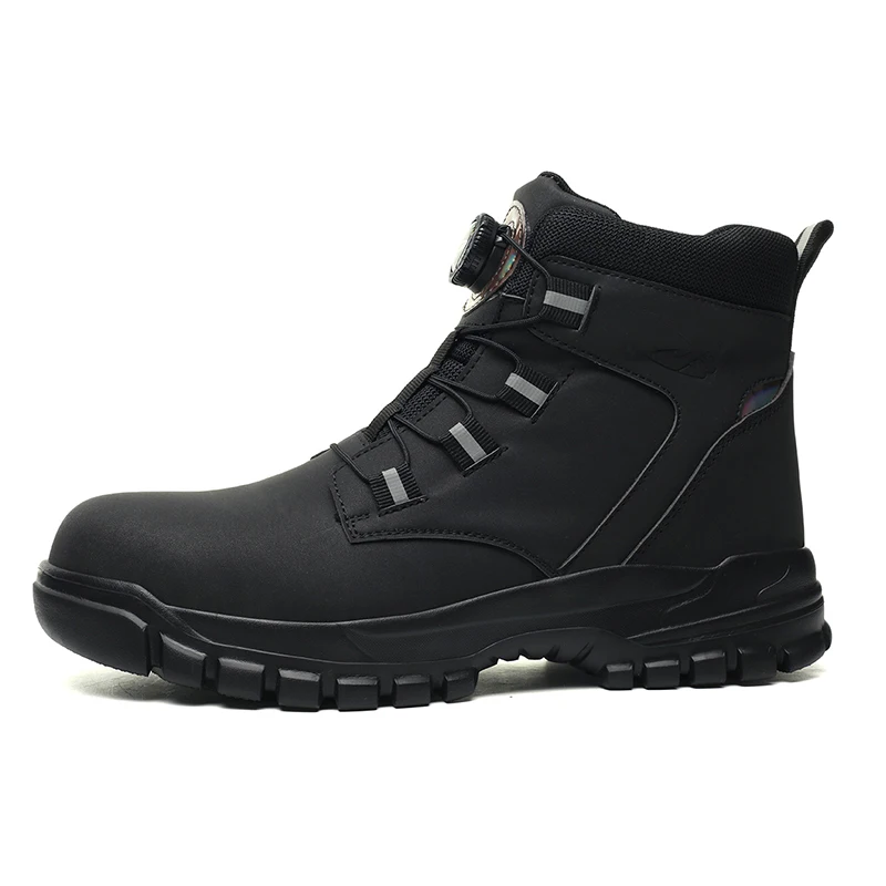 Rotary Buckle Security Boots for Men Work Sneakers Women Boots Breathable Steel Toe Shoes Safety Puncture-Proof Men Boots