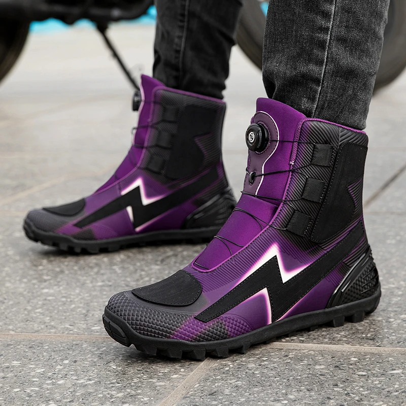Botas protectoras de motocicleta para hombre, zapatos informales todoterreno cómodos y resistentes al desgaste, antideslizantes, a la moda, para las cuatro estaciones