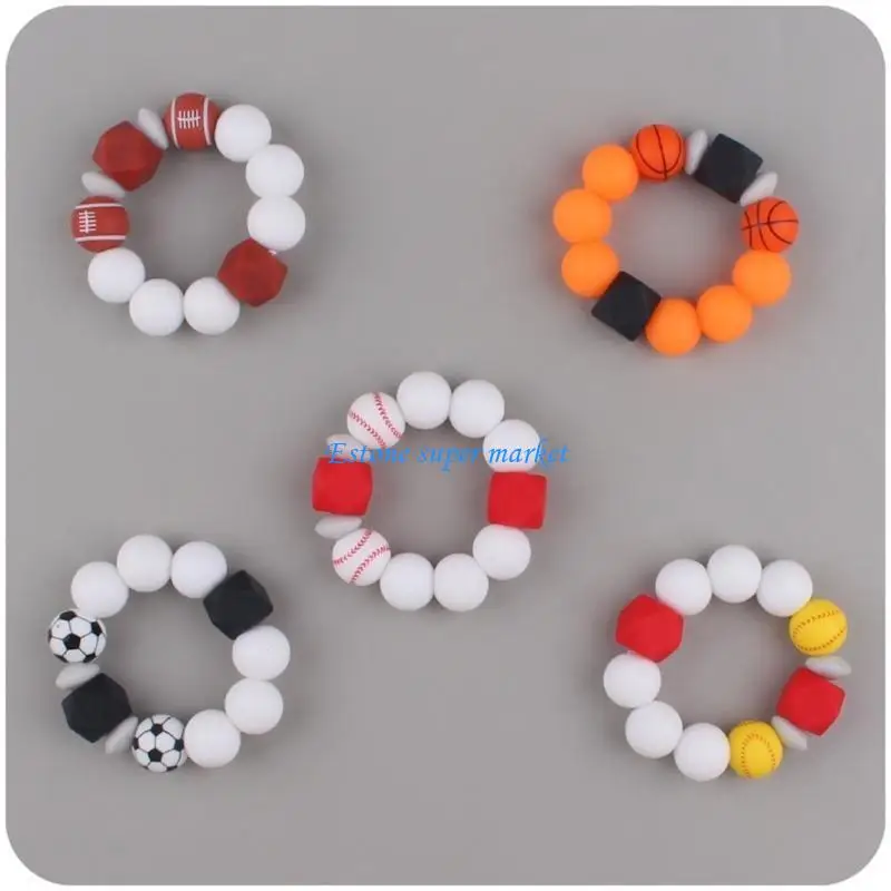 090B Silicone Teether Bracelet for Babies Girls & Boys Teething Rings Teething Toy