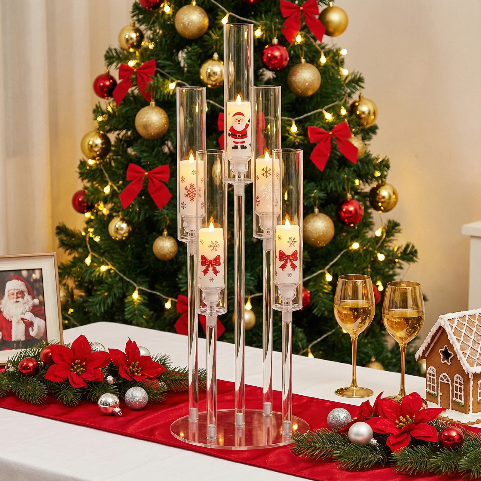 Centerpiece Stick - 20/10PCS 5 Arm Acrylic Candle Stick