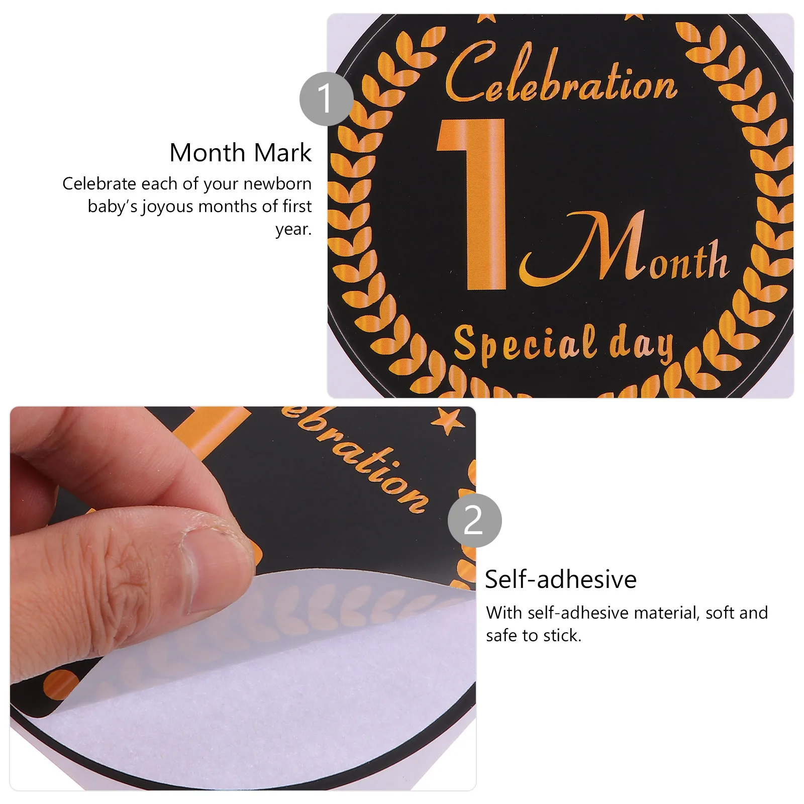 

Photo Props Months Neonatal Month Sticker Baby Milestone Stickers Newborn Kids Label Paper Commemorate Shooting Belly Neonatal