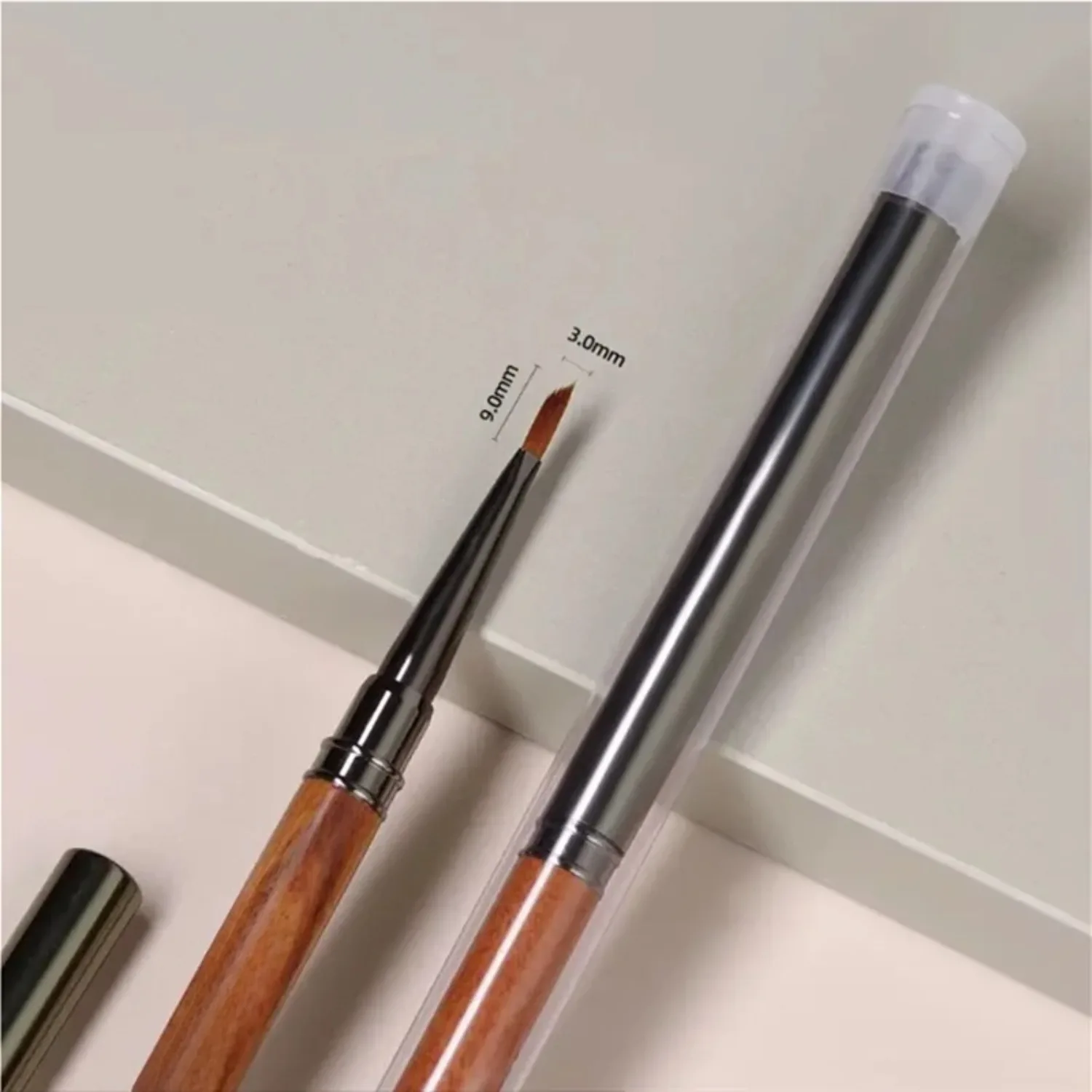 Round Wood Handle Triangular Petal Nail Brush Acrylic Nail Art Liner Pen Manicure Painting Tool image 4