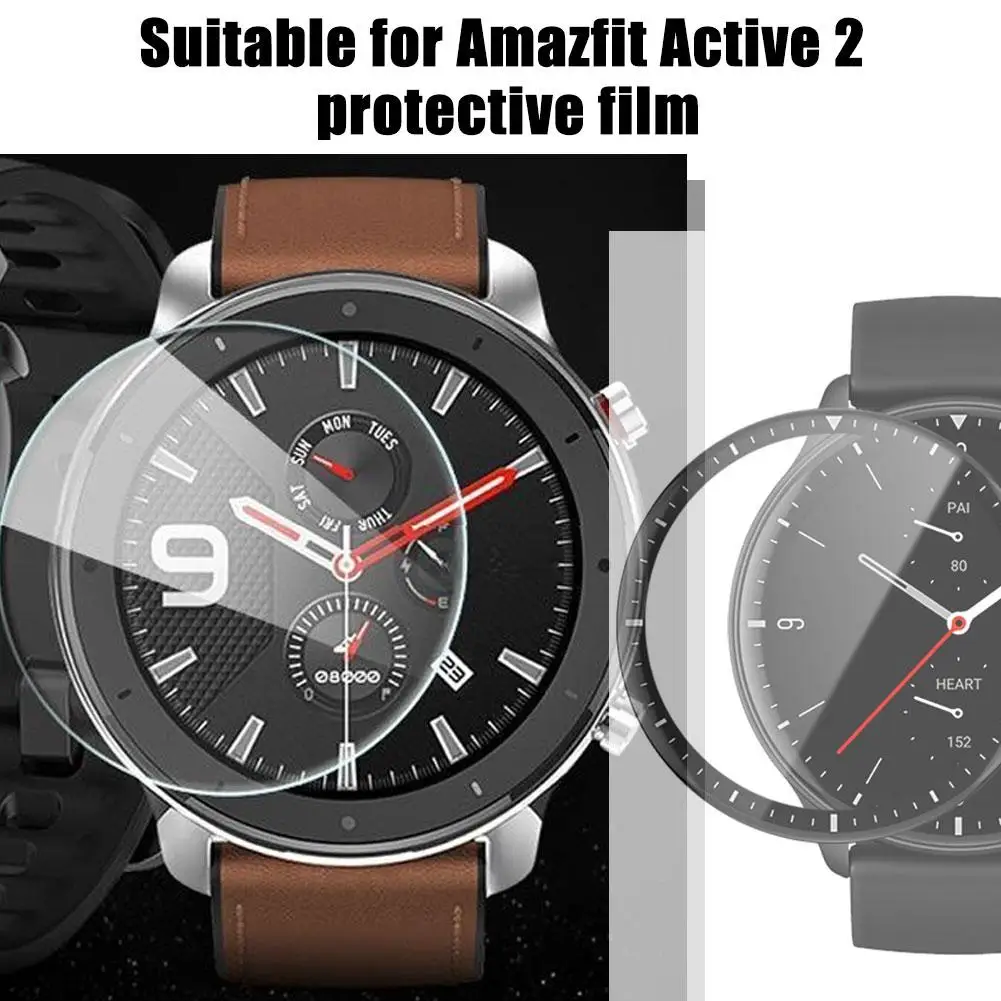 

For Amazfit Active 2 Protective Film Transparent Soft TPU Screen Protector Film Hydrogel Film Dust-proof Resistant Scratch C7F0