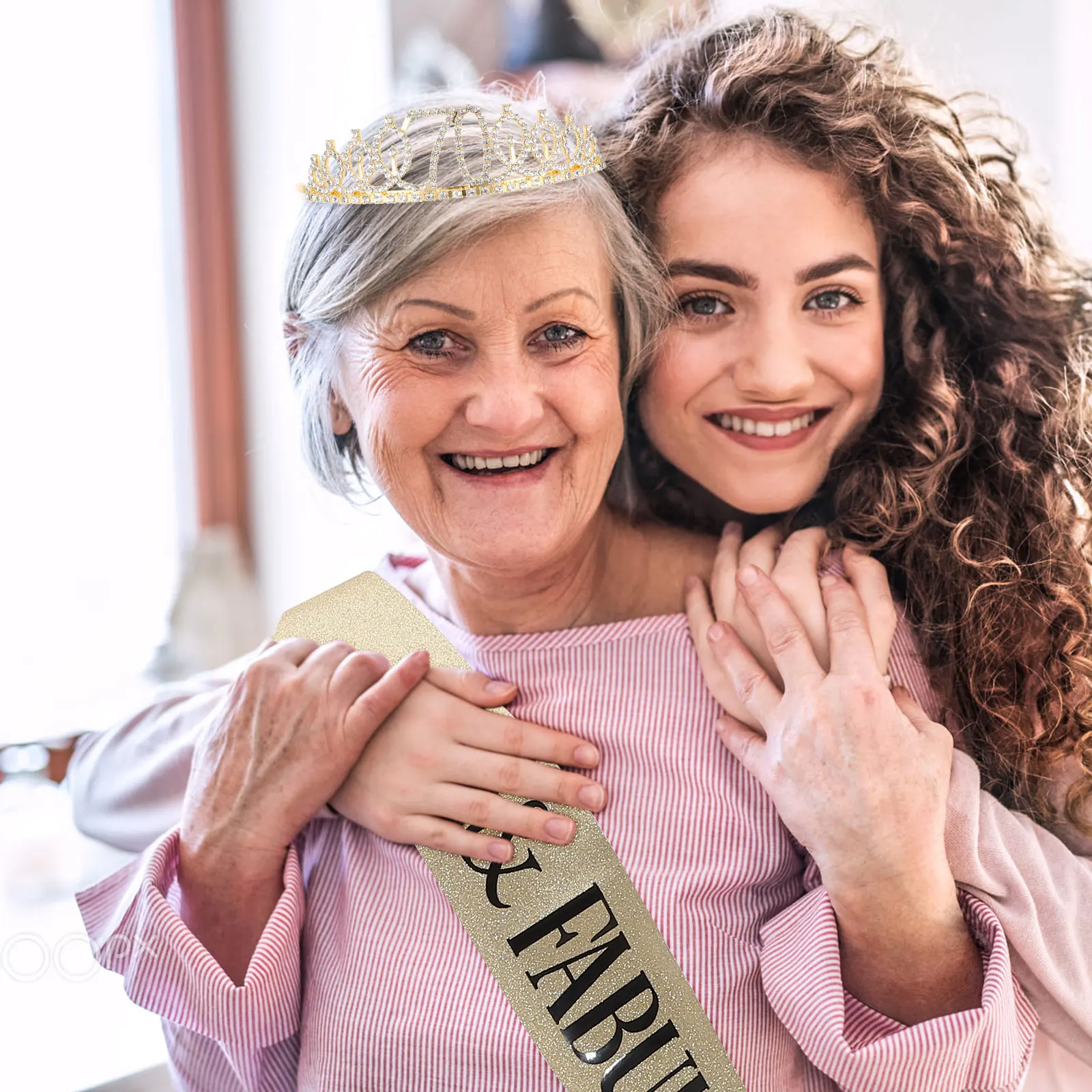 

Happy Birthday Tiara Crown for Women Princess Party Sash Shoulder Strap Set Birthday Decoration Accessories Gift Idea